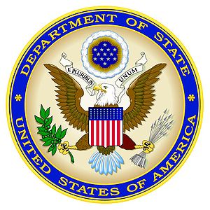 Seal of the United States Department of State.